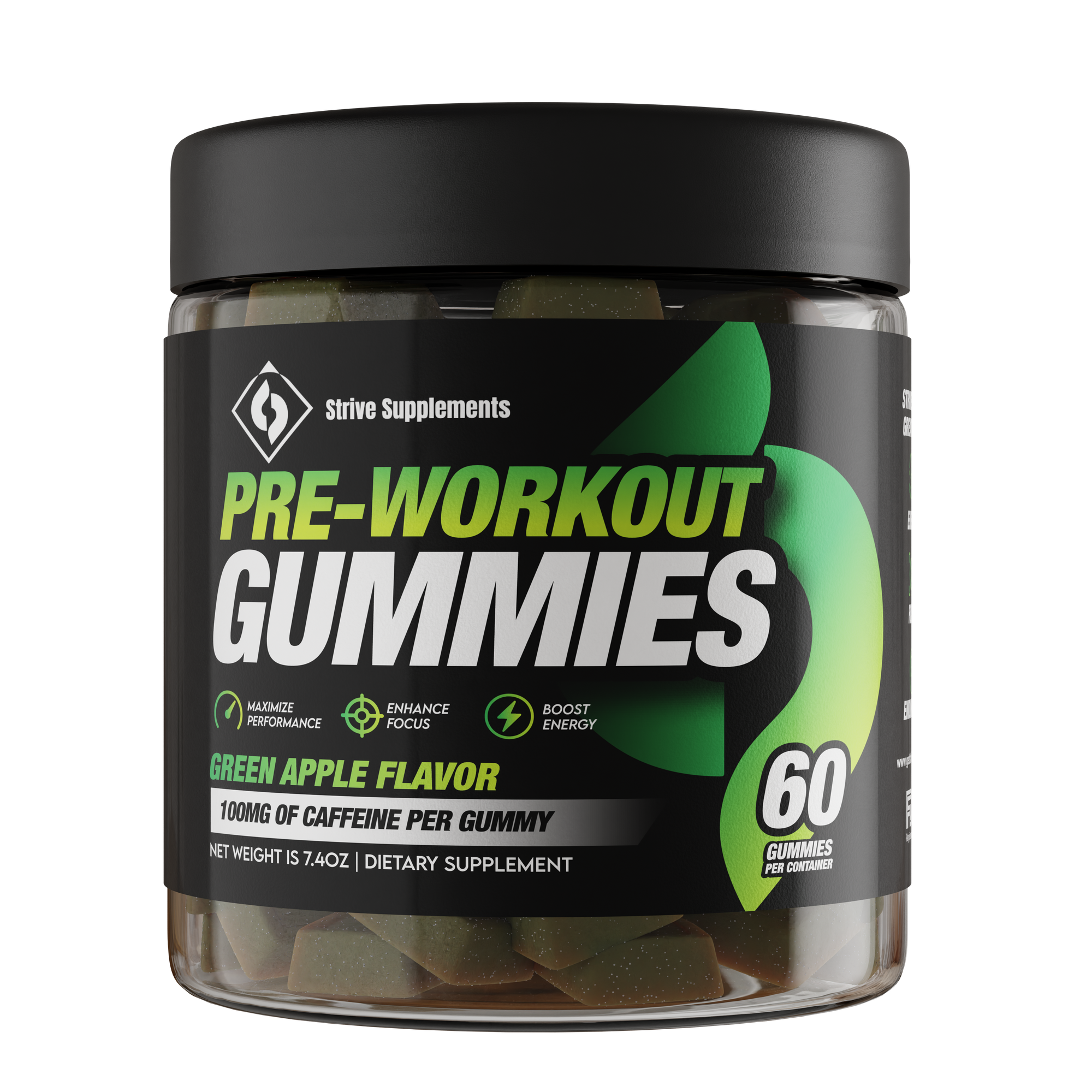 Strive Pre-Workout Gummies - Green Apple