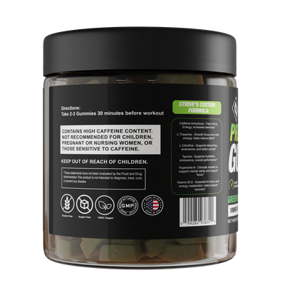 Strive Pre-Workout Gummies - Green Apple