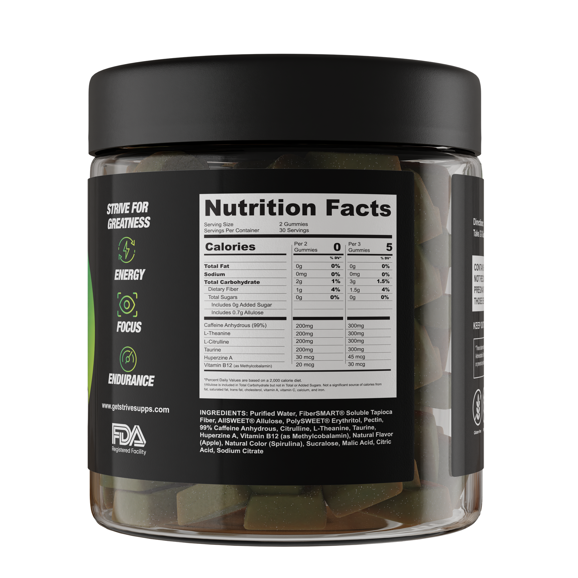 Strive Pre-Workout Gummies - Green Apple